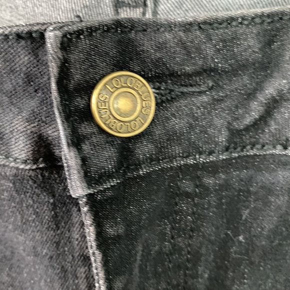 Tengfu Black Washed Denim Flare Jeans Size 14 NWT - Picture 2 of 6